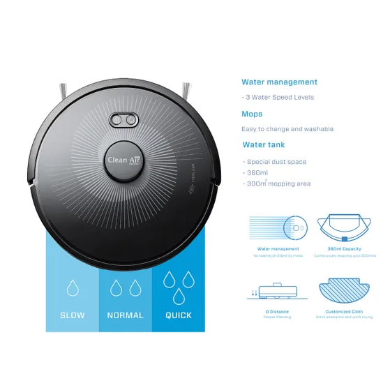 Clean Air Optima RVC002 Smart Zwart/Grijs