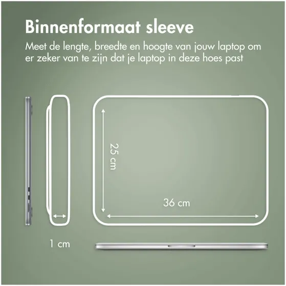 Accezz Leather hoes voor MacBook 15 inch Zwart