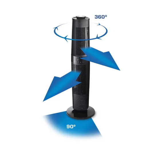 Clean Air Optima CA406B Design Tower Fan Zwart