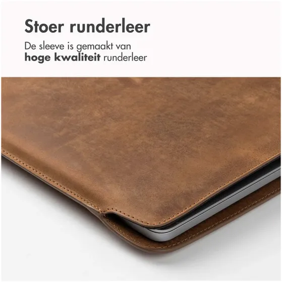 Accezz Leather hoes voor MacBook 15 inch Lichtbruin