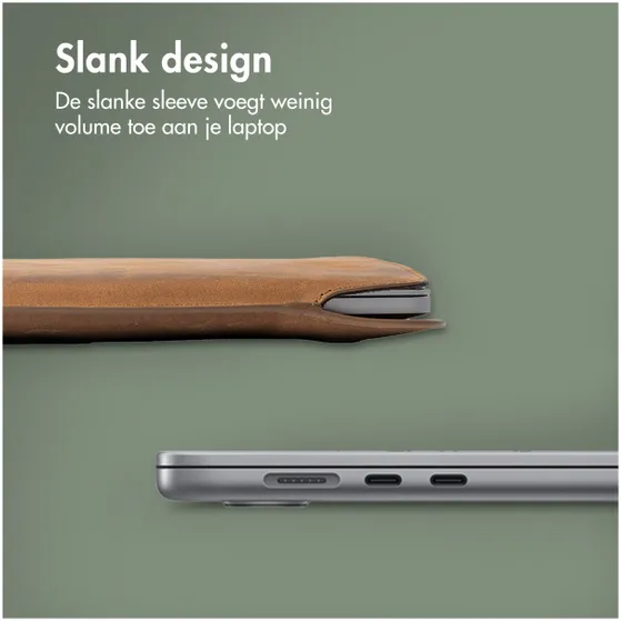 Accezz Leather hoes voor MacBook 15 inch Lichtbruin