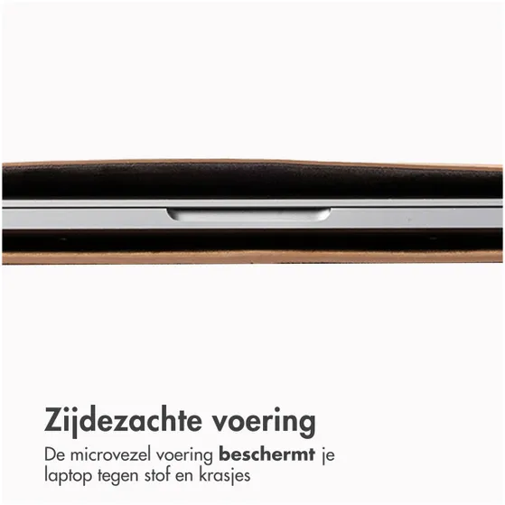 Accezz Leather hoes voor MacBook 15 inch Lichtbruin