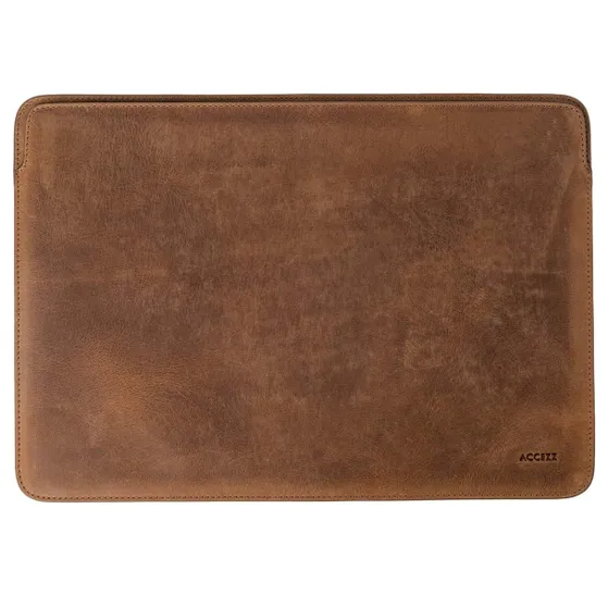 Accezz Leather hoes voor MacBook 15 inch Lichtbruin