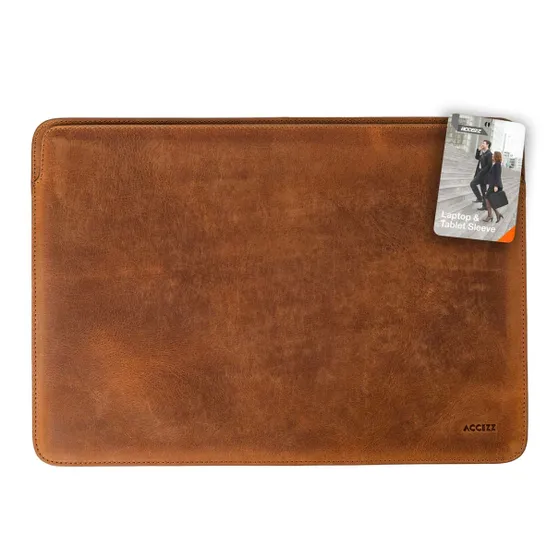 Accezz Leather hoes voor MacBook 15 inch Lichtbruin