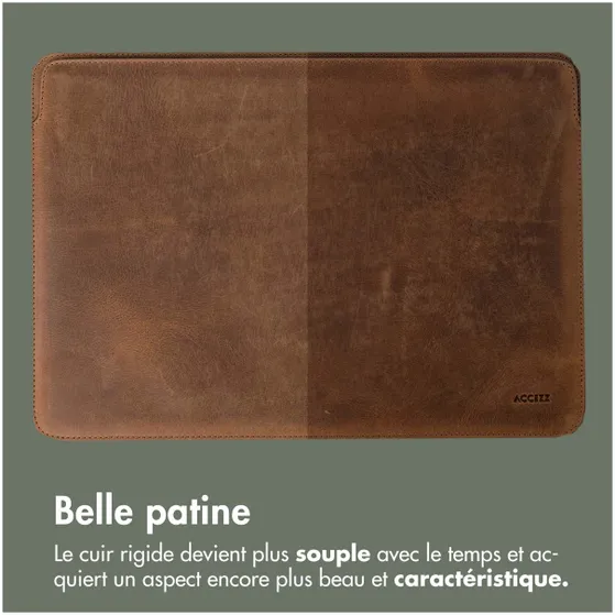 Accezz Leather hoes voor MacBook 15 inch Lichtbruin