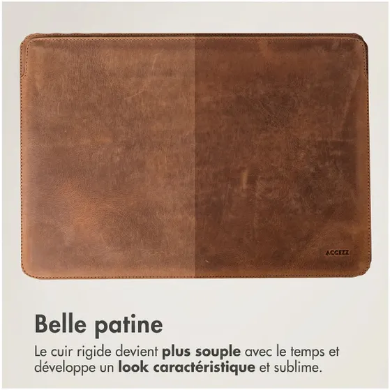 Accezz Leather hoes voor MacBook 15 inch Lichtbruin