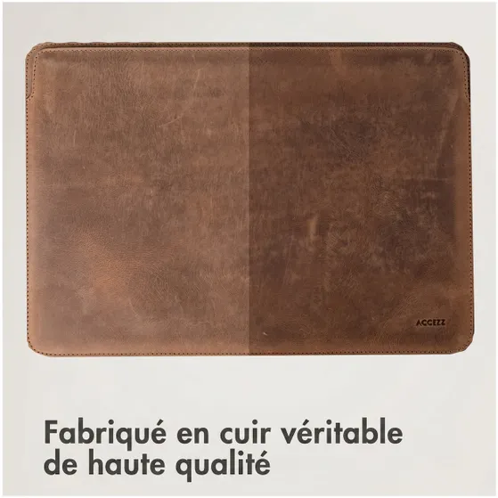 Accezz Leather hoes voor MacBook 15 inch Lichtbruin