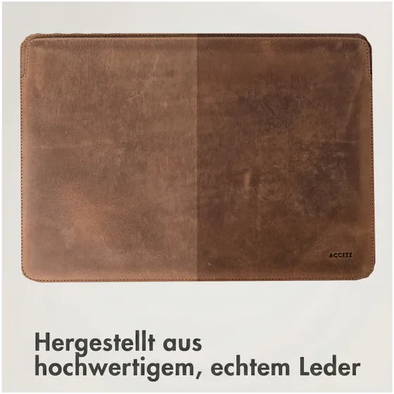 Accezz Leather hoes voor MacBook 15 inch Lichtbruin