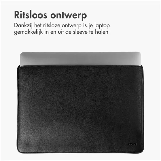 Accezz Leather hoes voor MacBook 16 inch Zwart