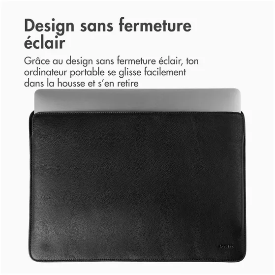 Accezz Leather hoes voor MacBook 16 inch Zwart