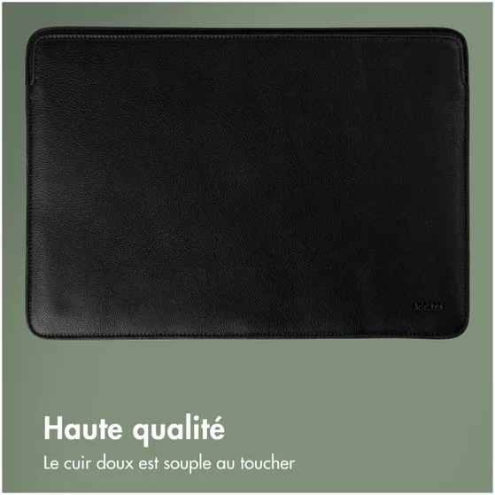 Accezz Leather hoes voor MacBook 16 inch Zwart