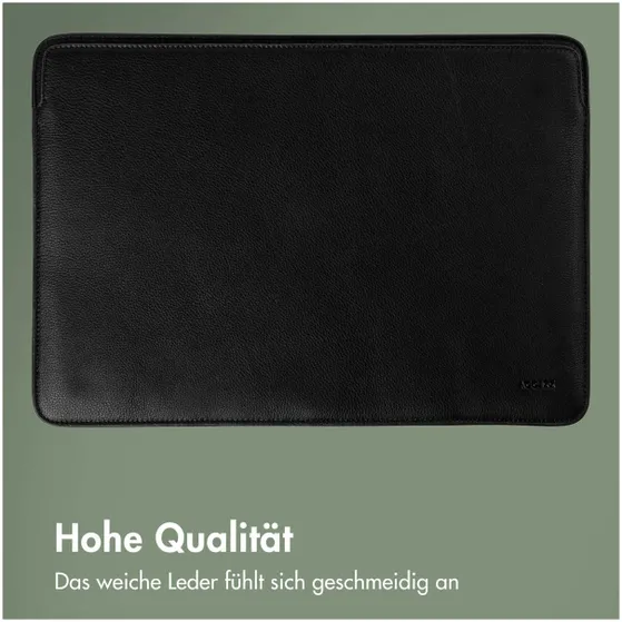 Accezz Leather hoes voor MacBook 16 inch Zwart
