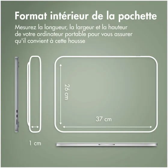 Accezz Leather hoes voor MacBook 16 inch Zwart