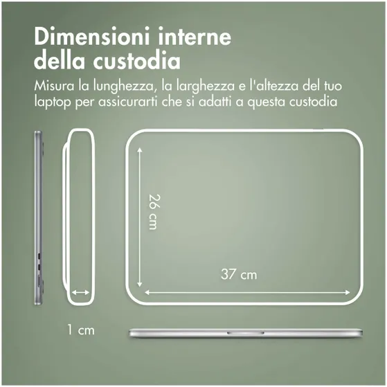 Accezz Leather hoes voor MacBook 16 inch Zwart