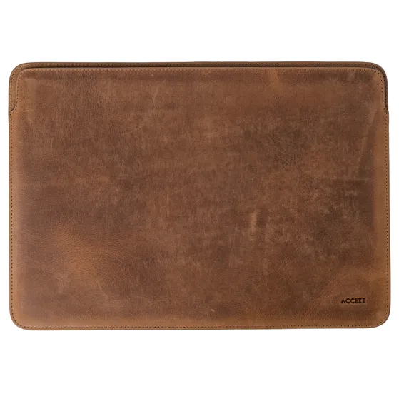 Accezz Leather hoes voor MacBook 16 inch Lichtbruin