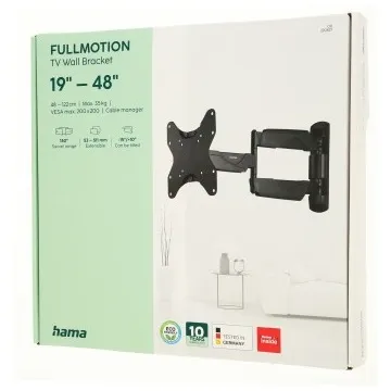 Hama TV Wall Bracket Swivel Tilt Pull-out 122 cm (48) tot 35 kg Zwart
