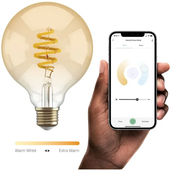 Hombli Smart Filament Bulb CCT E27 G95 Lichtbruin