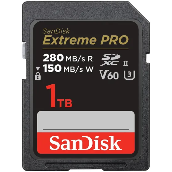 SanDisk SDXC Extreme PRO 1TB (V60/UHS-II/C10/R280-/W150MB/s)