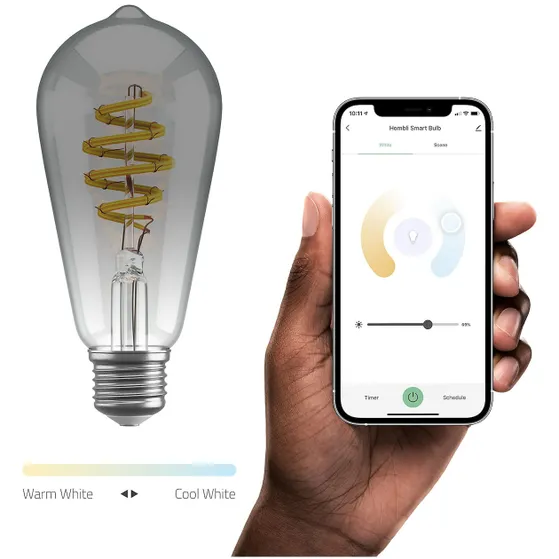 Hombli Smart Filament Bulb CCT E27 ST64 Grijs