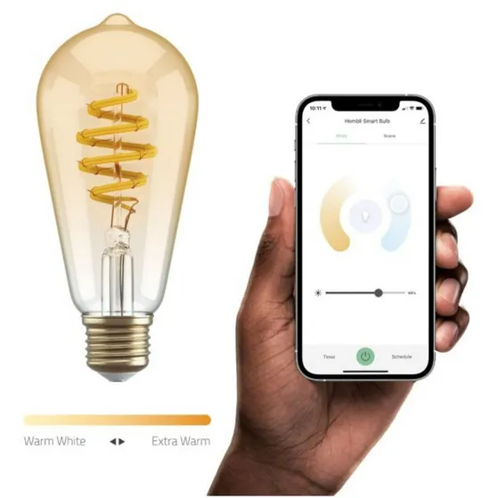 Hombli Smart Filament Bulb CCT E27 ST64 Lichtbruin