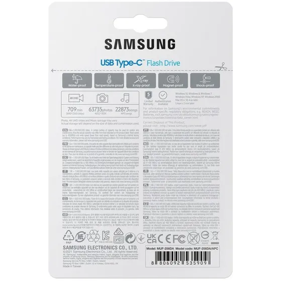 Samsung USB-C Flash Drive 256GB Blauw