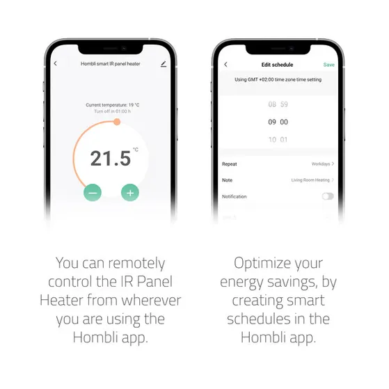 Hombli Smart Infrared Panel Heater - 700W Metaal