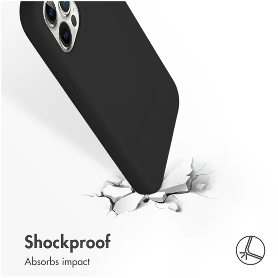 Accezz Liquid Silicone met MagSafe voor Apple iPhone 12 (Pro) Zwart