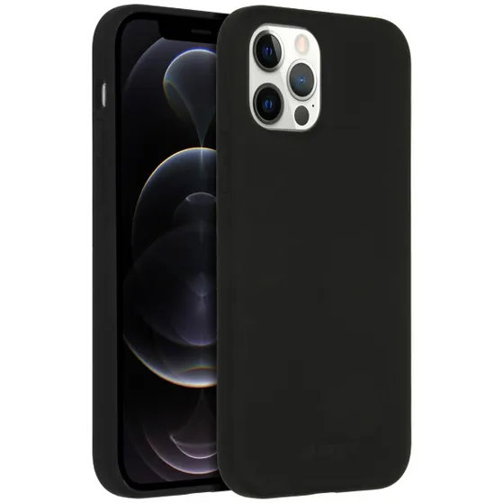 Accezz Liquid Silicone met MagSafe voor Apple iPhone 12 (Pro) Zwart