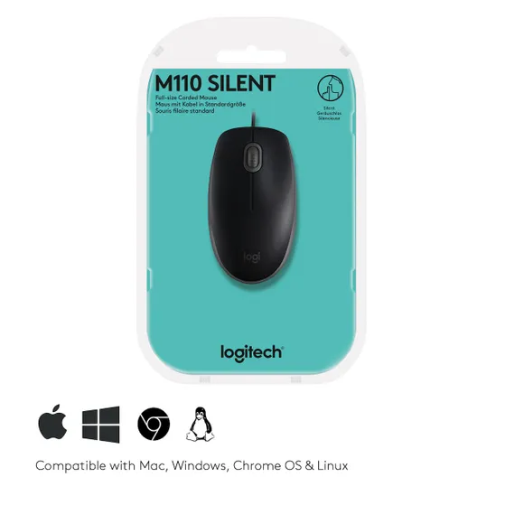 Logitech B110 Silent Zwart