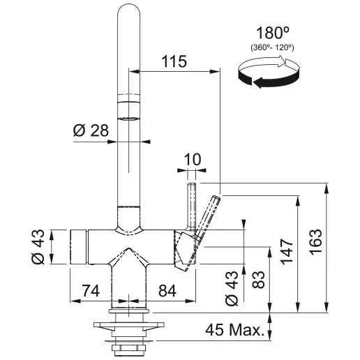 Franke Maris Touch Zwart 7L