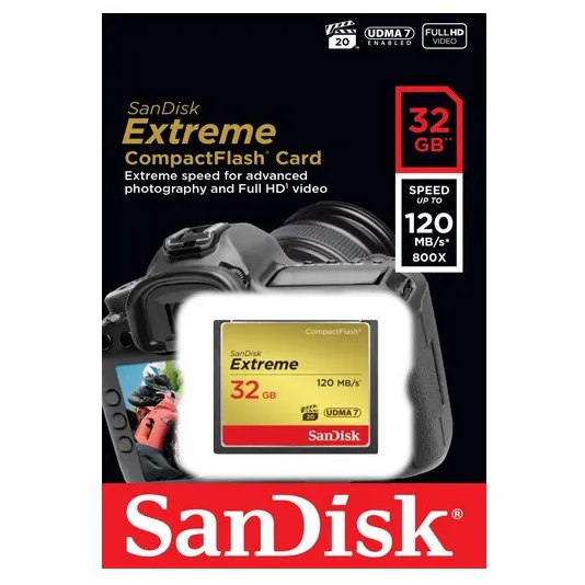 SanDisk CF extreme 32GB 120MB/s read 85MB/s write