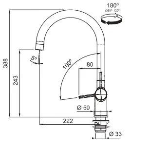 Franke Maris Twist Zwart 4L
