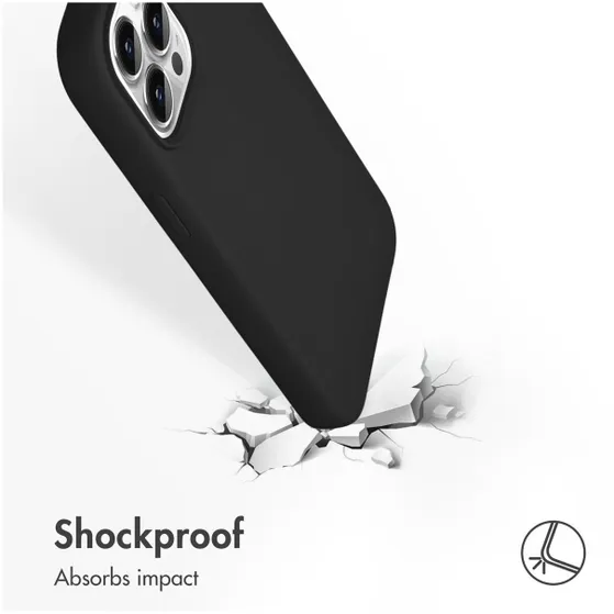 Accezz Liquid Silicone met MagSafe voor Apple iPhone 13 Pro Max Zwart