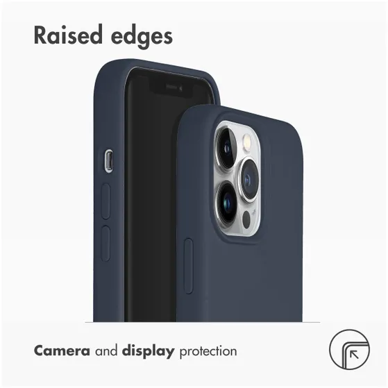 Accezz Liquid Silicone met MagSafe voor Apple iPhone 13 Pro Donkerblauw