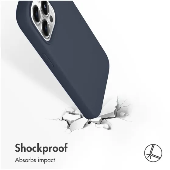 Accezz Liquid Silicone met MagSafe voor Apple iPhone 13 Pro Donkerblauw
