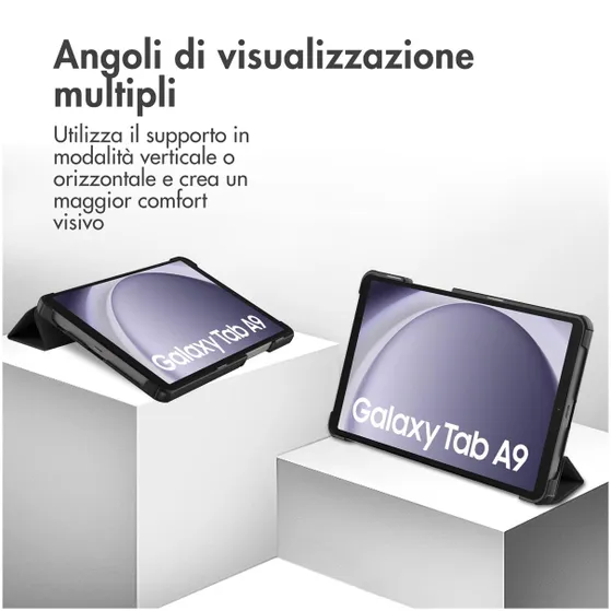 Accezz Trifold Bookcase Samsung Galaxy Tab A9 Zwart