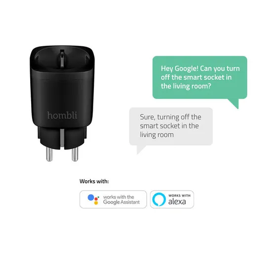 Hombli Smart Socket EU Zwart