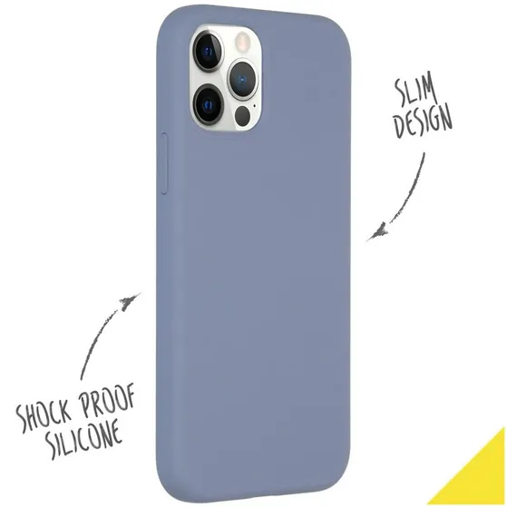 Accezz Liquid Silicone voor Apple iPhone 12 (Pro) Paars