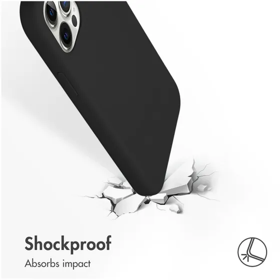 Accezz Liquid Silicone voor Apple iPhone 12 (Pro) Zwart