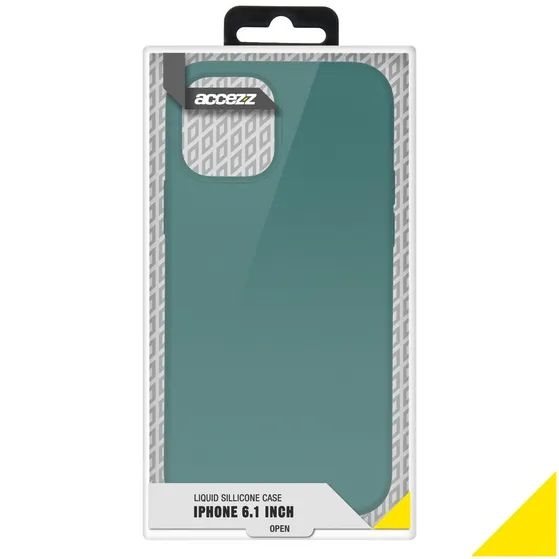 Accezz Liquid Silicone voor Apple iPhone 12 (Pro) Donkergroen