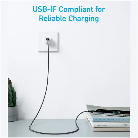 Anker 322 USB-A to USB-C Cable Nylon 1.8M Zwart