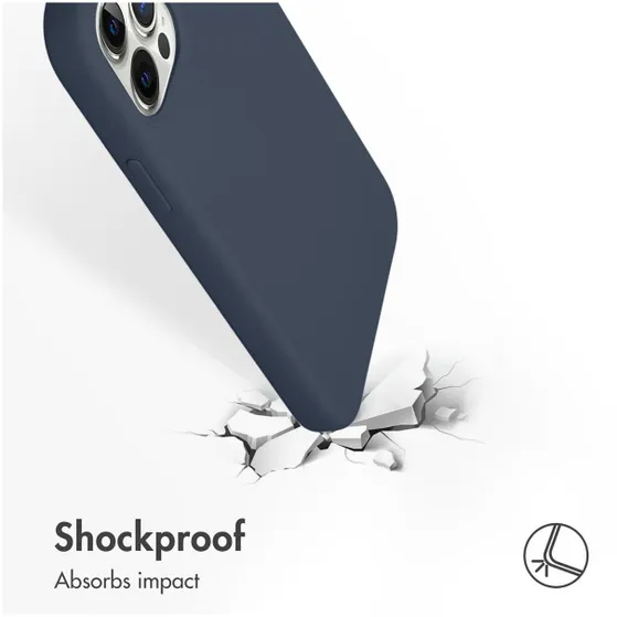 Accezz Liquid Silicone voor Apple iPhone 12 (Pro) Donkerblauw