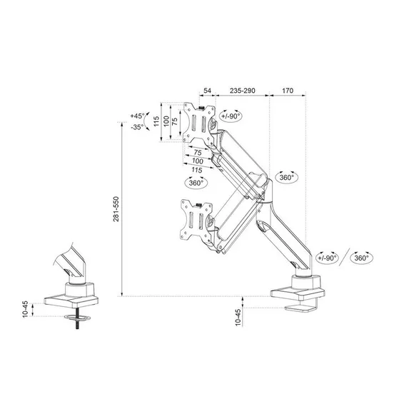 Neomounts DS70-450WH1 Wit