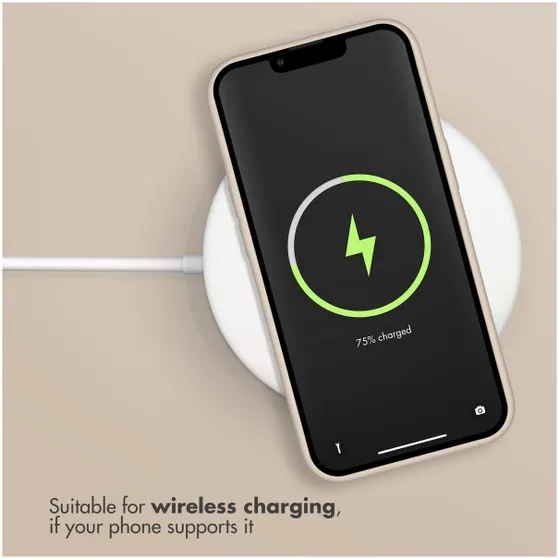 Accezz Liquid Silicone voor Apple iPhone 13 Beige