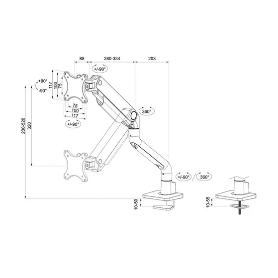 Neomounts DS70S-950BL1 Zwart