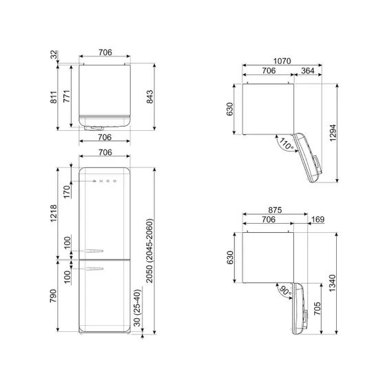 Smeg FAB38RBL6 Zwart