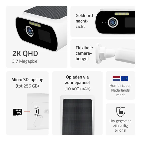 Hombli Solar Cam 2K Wit