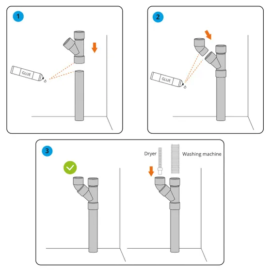 Scanpart PVC y-stuk verbindingsset condensdroger