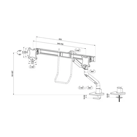 Neomounts DS75S-950WH2 Wit