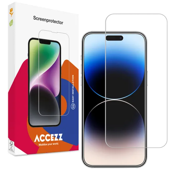 Accezz Gehard Glas Screenprotector iPhone 15 / 15 Pro Transparant